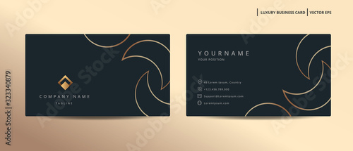 Luxury design business card with gold style minimalist template