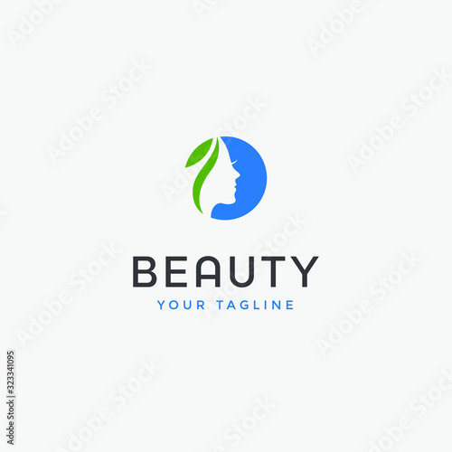 Beauty woman fashion logo. Abstract vector template linear style on white background