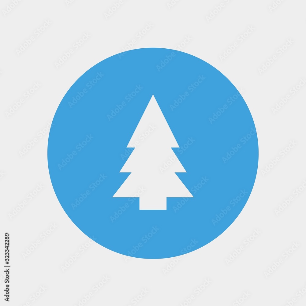 Christmas tree icon vector illustration and symbol for website and graphic design