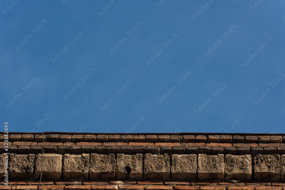 Background from the roof of the vintage brick building