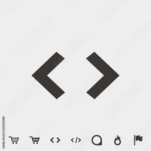 less than greater icon vector illustration and symbol for website and graphic design