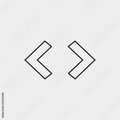 less than greater icon vector illustration and symbol for website and graphic design