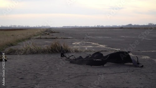 Old abandoned runway at a closed airport