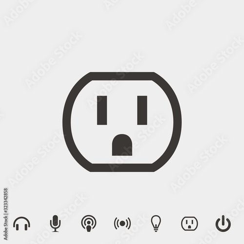socket icon vector illustration and symbol for website and graphic design
