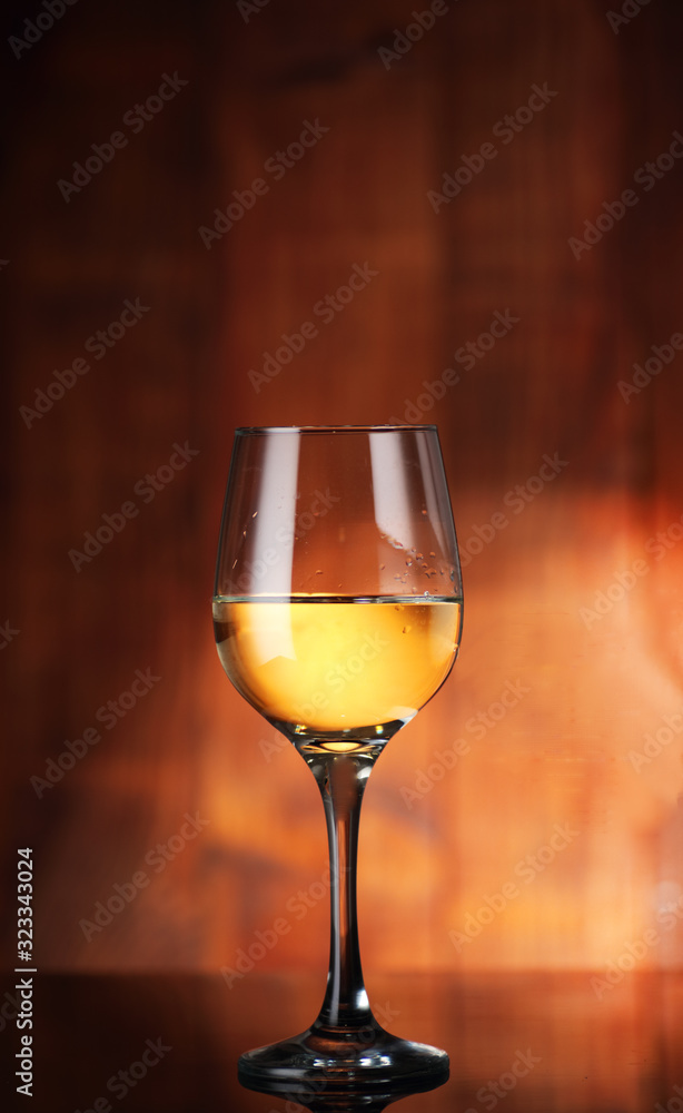 glass goblet with wine