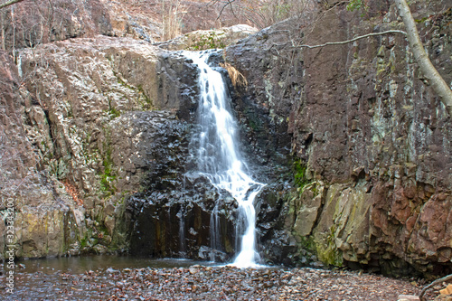 Hemlock Falls, a small waterfall in South Mountain Reservation and part of the Watchung Mountains, in Essex County, New Jersey