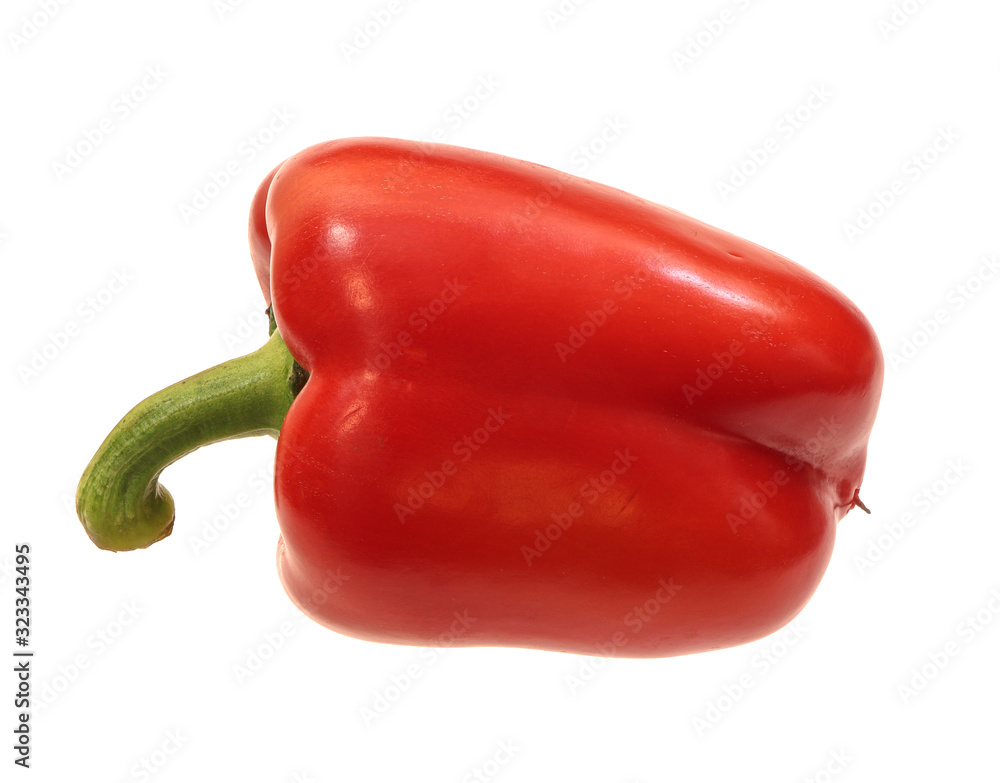 A sweet pepper isolated on a white background. A sweet pepper isolated on a white background.