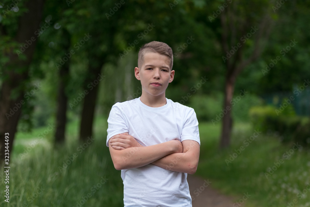 Portrait of a boy on a background of nature. Portrait of a boy on a background of nature.