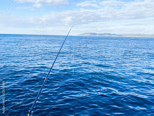 Japanese sea and fishing rod.