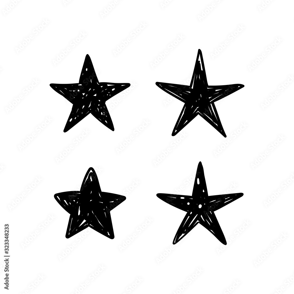 Hand drawn stars, doodle star collection Hand drawn stars, doodle star collection