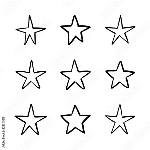 Hand drawn stars  doodle star collection