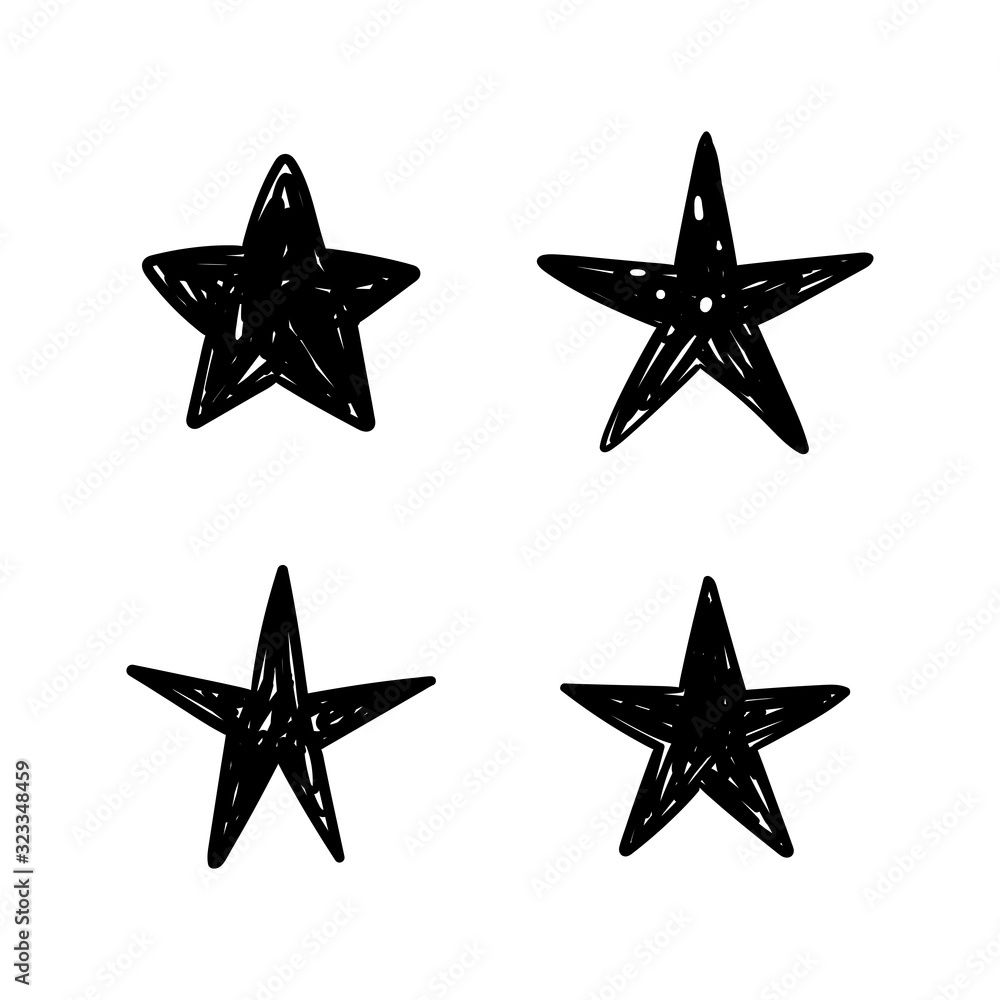 Hand drawn stars, doodle star collection Hand drawn stars, doodle star collection