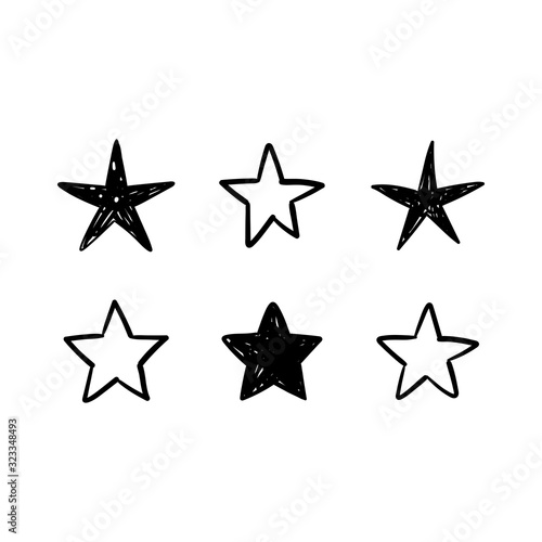 Hand drawn stars  doodle star collection