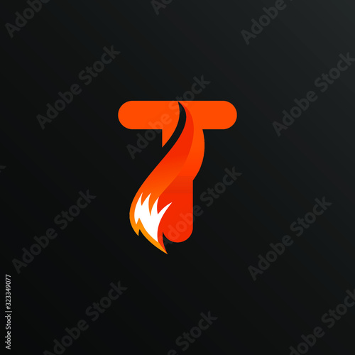 Initial Letter T with Fox Tail Logo Design