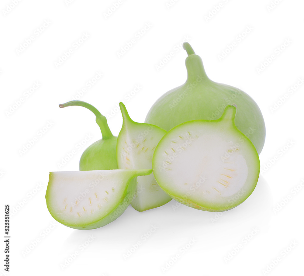 Lagenaria siceraria isolated on white background Stock Photo | Adobe Stock