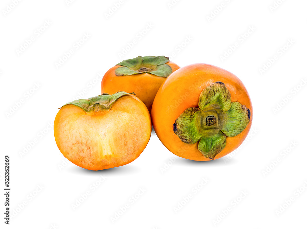 persimmons isolated on the white background persimmons isolated on the white background