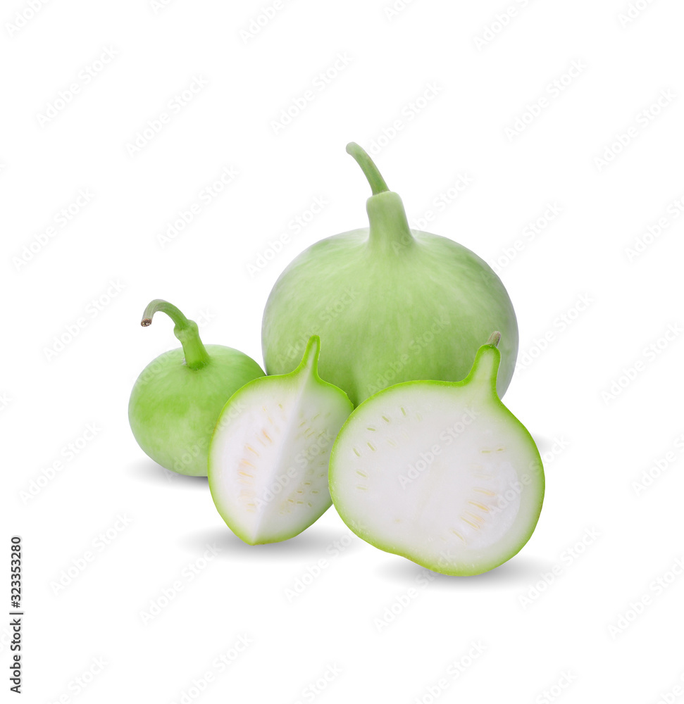 Lagenaria siceraria isolated on white background Lagenaria siceraria isolated on white background