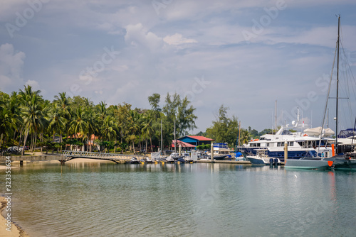 Tropical landscape on an island cottage, nice view and peaceful marina, perfect for getaway © Huntergol