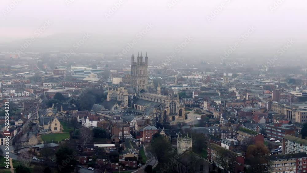 City of Gloucester and Gloucester Cathedral in England - aerial view -aerial photography City of Gloucester and Gloucester Cathedral in England - aerial view -aerial photography