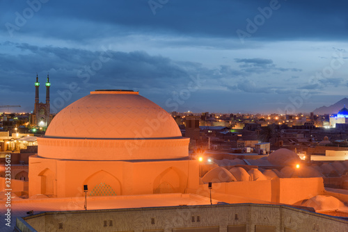 Evening view of dome and roof of Chahar Souq Bazaar photo
