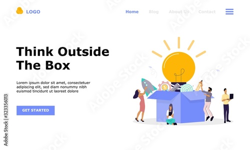 Think Outside The Box Vector Illustration Concept, Suitable for web landing page, ui, mobile app, editorial design, flyer, banner, and other related occasion