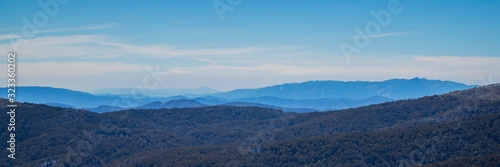 Mountain panorama of distant mountains