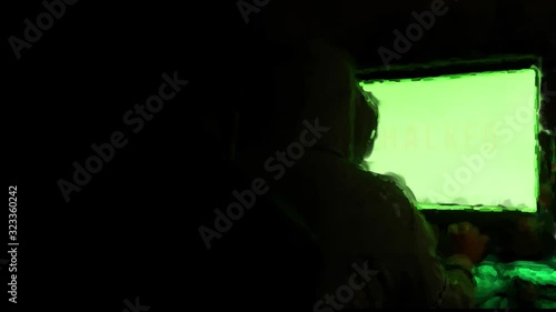 Data breach hacked by hacker on computer, word 