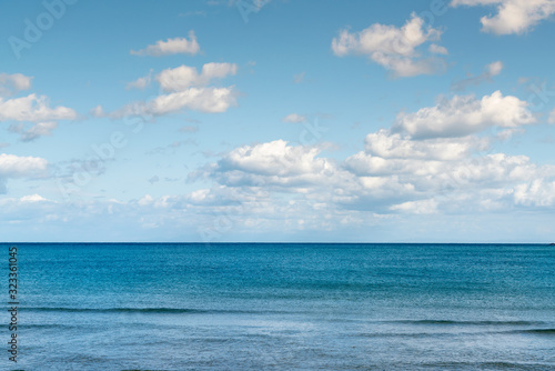 Blue ocean sky line natural landscape background
