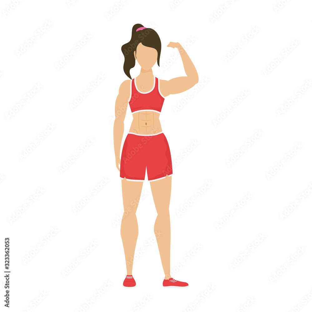 young strong woman athlete character healthy lifestyle