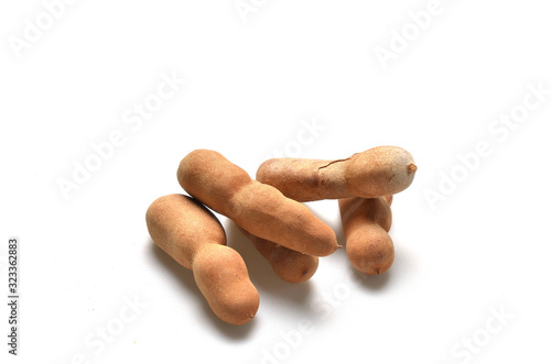 Sweet tamarind on the isolted white background