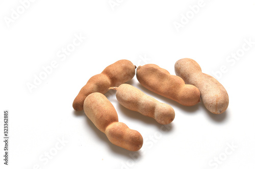 Sweet tamarind on the isolted white background