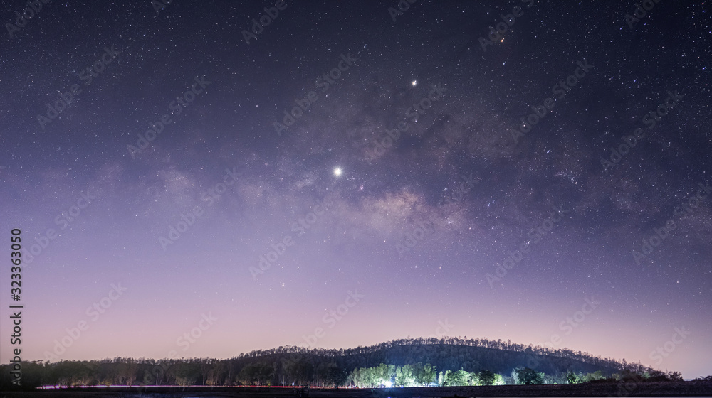 Observers at night have stars, milky way and galaxies filled the dark sky. Observers at night have stars, milky way and galaxies filled the dark sky.