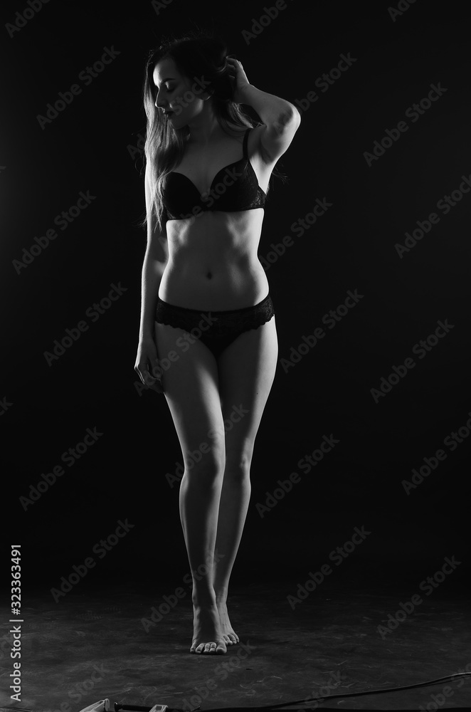 beautiful girl in linen. Isolation beautiful girl in linen. Isolation