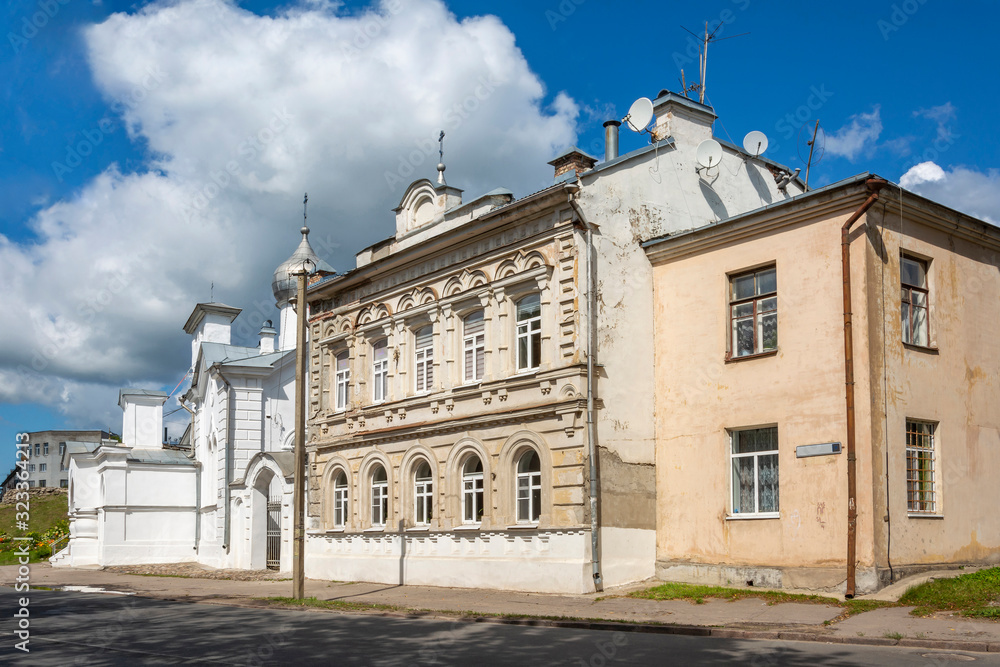 Pskov, an old apartment building on Leon Pozemsky street Pskov, an old apartment building on Leon Pozemsky street