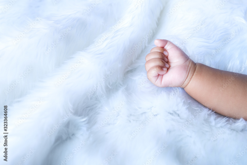 Baby hand on white background Baby hand on white background