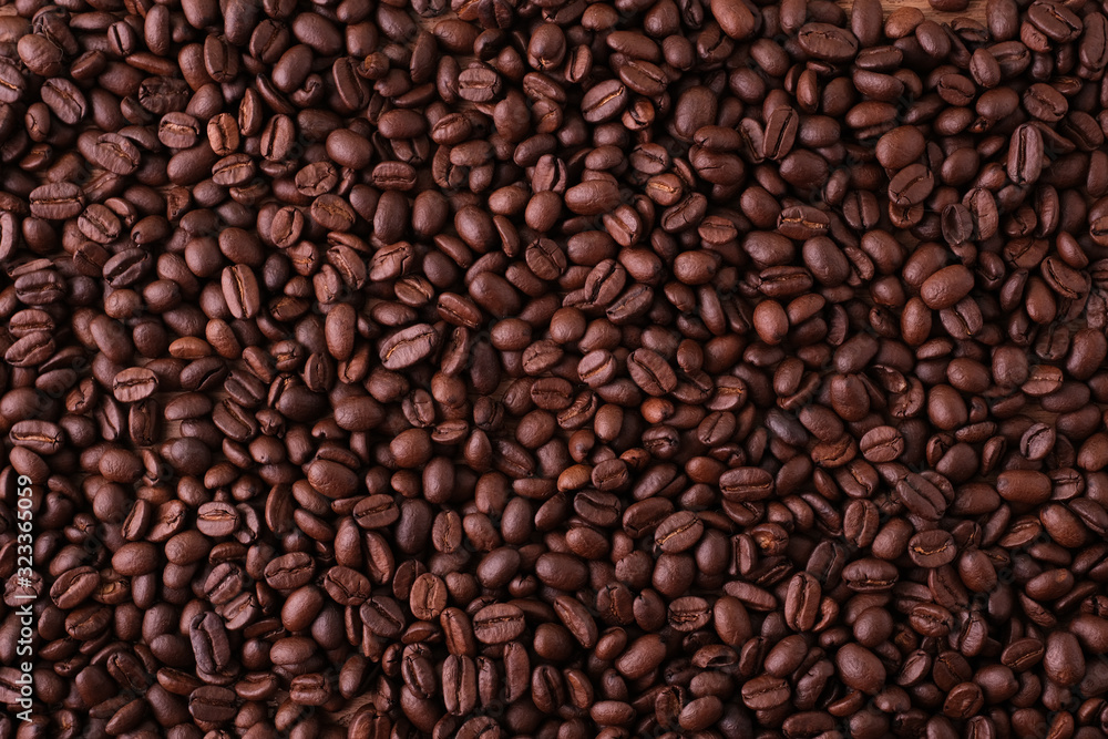 closeup coffee beans background backdrop texture