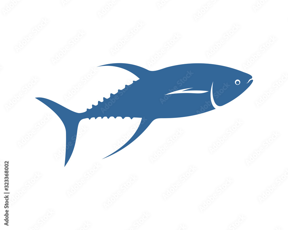 Fototapeta premium Tuna fish logo vector design template, Silhouette Tuna fish logo, Illustration
