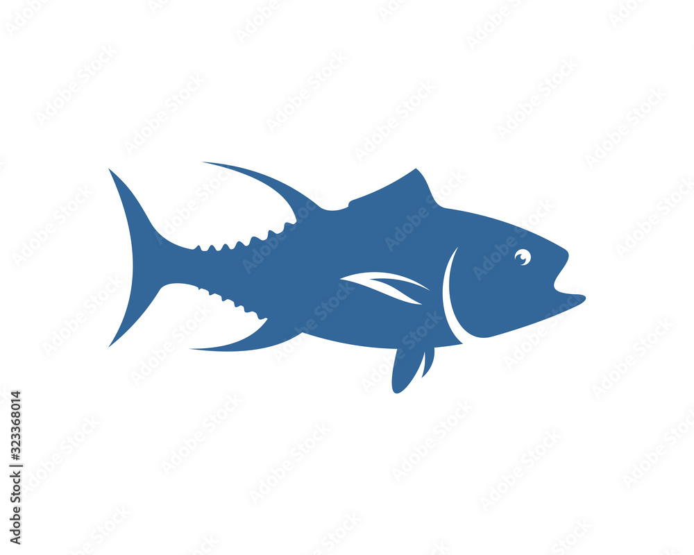 Fototapeta premium Tuna fish logo vector design template, Silhouette Tuna fish logo, Illustration