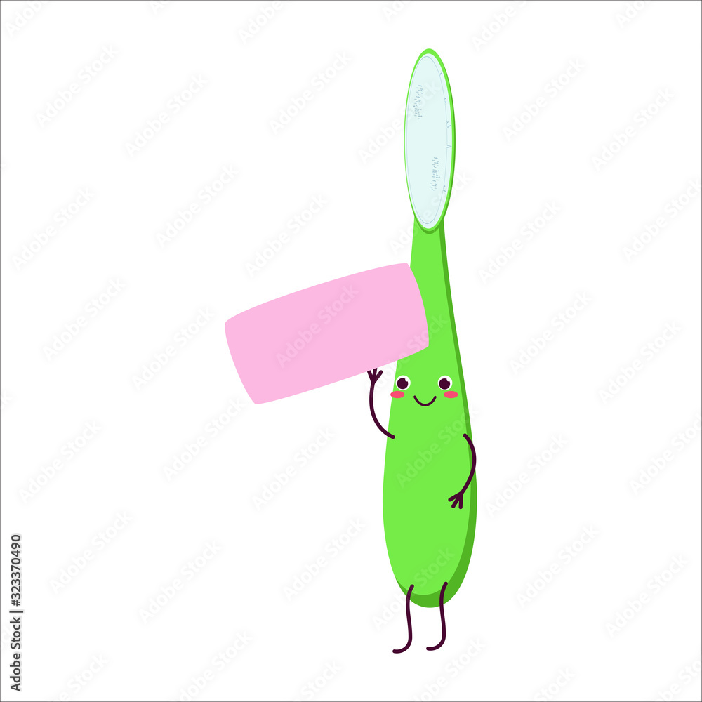 Cute cartoon character toothbrush. Stock Vector Adobe Stock