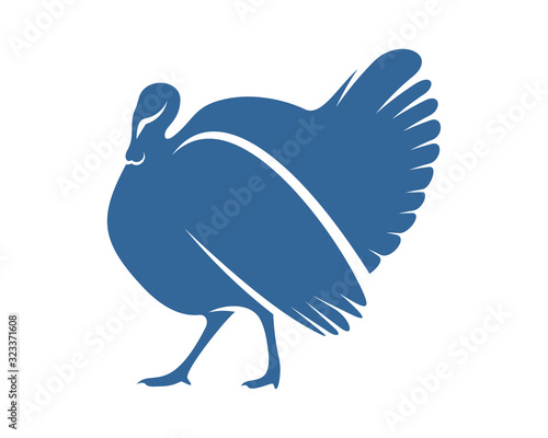 Turkey logo vector design template, Silhouette Turkey logo, Illustration