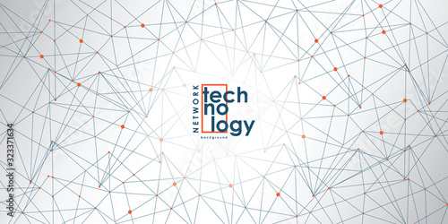 Abstract connecting dots and lines. Connection science background. Vector illustration