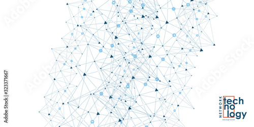 Abstract connecting dots and lines. Connection science background. Vector illustration