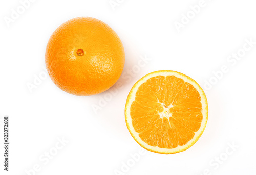 Fresh Egypt orange isolated on white background.