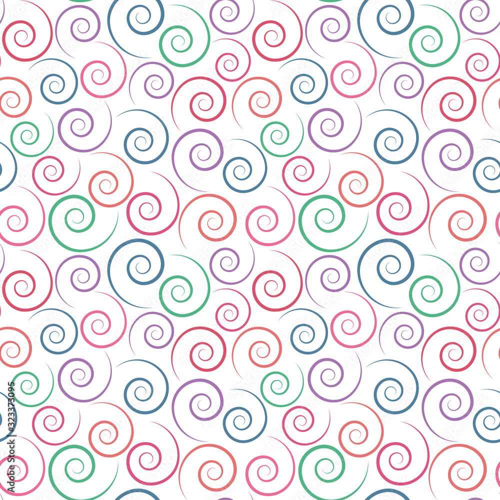 seamless pattern. color spirals. white background seamless pattern. color spirals. white background