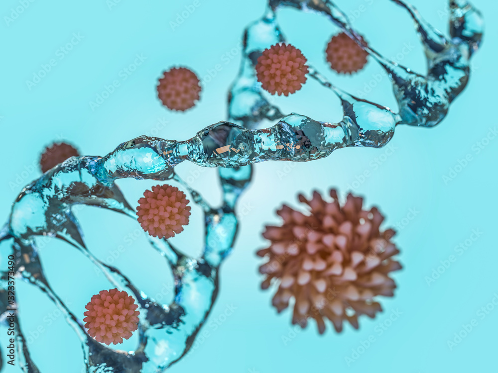 Naklejka premium China pathogen respiratory coronavirus 2019-ncov flu. Pandemic risk concept. 3D