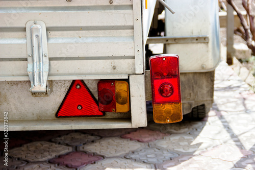 trailer taillights close up front view da