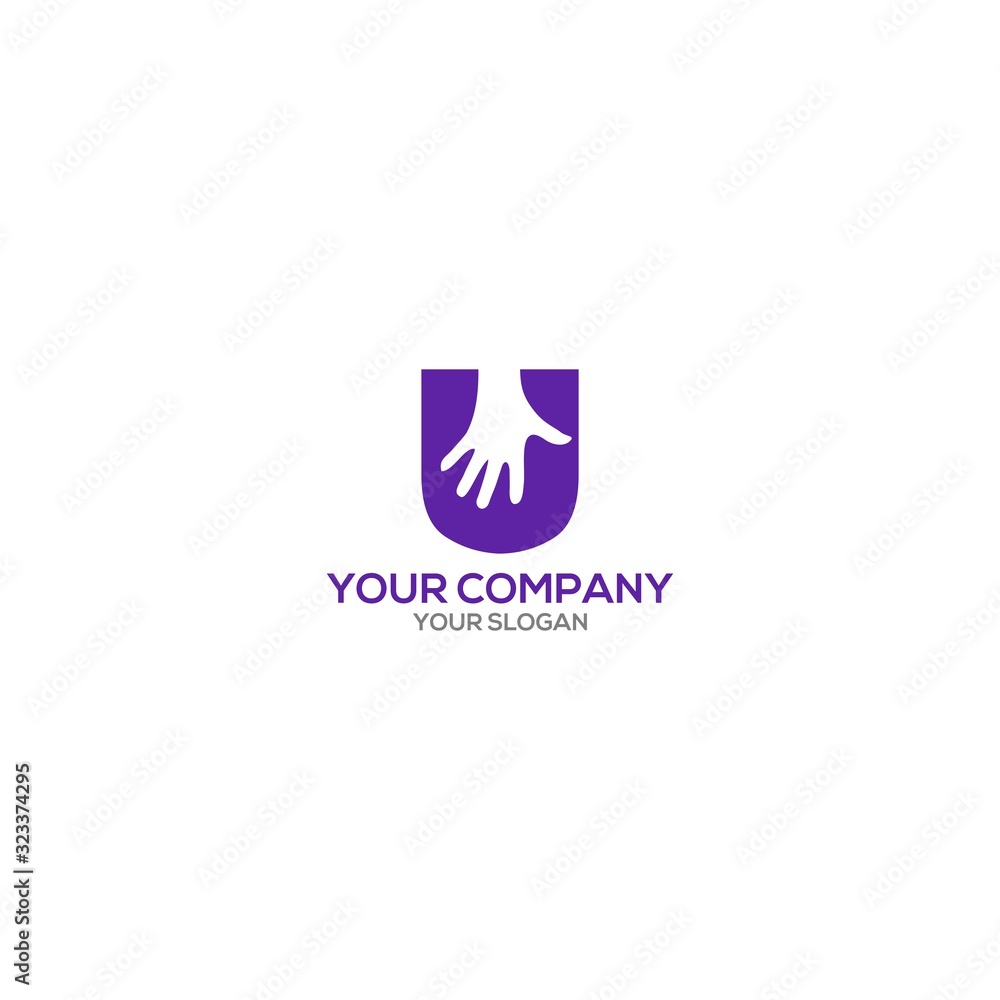 U Hand Logo Design Vector U Hand Logo Design Vector