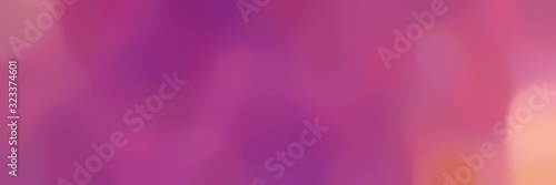 blurred bokeh horizontal banner background texture with mulberry , burly wood and pale violet red colors space for text or image