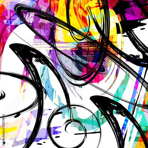 colorabstract ethnic pattern in graffiti style with elements of urban modern style bright quality illustration for your design