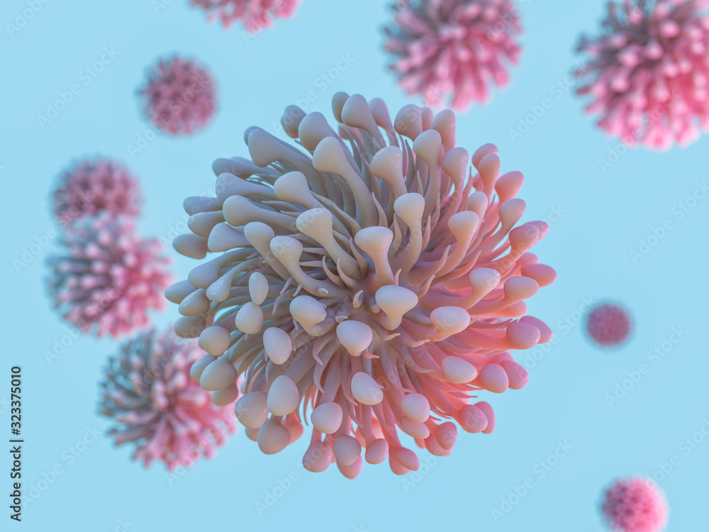 China pathogen respiratory coronavirus 2019-ncov flu. Pandemic risk concept. 3D China pathogen respiratory coronavirus 2019-ncov flu. Pandemic risk concept. 3D